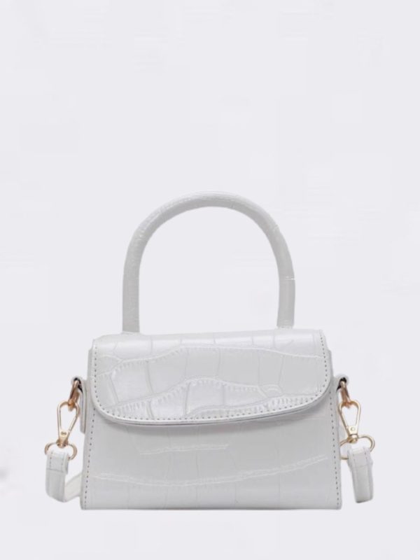 Faux Croc Bag - White